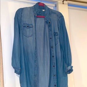 Denim button-up shirt